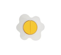 Выключатель Kranz KR-78-0630 двухклавишный HAPPY с/у, Яичница, желтый/белый
