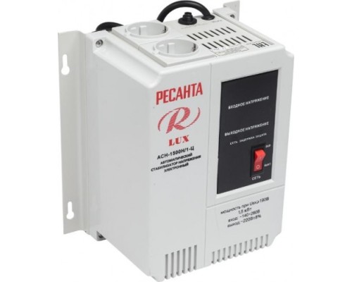 Стабилизатор напряжения однофазный РЕСАНТА АСН- 1500 Н/1-Ц Lux [63/6/20]