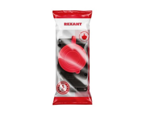 Розетка REXANT 111-007 влагозащищенная настенная с крышкой, 3P+PE, 32A, I