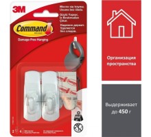 Крючок малый 3M Command® (17002) белый 2 шт./4 бел.полоски [7000038129]