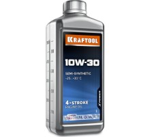 Масло для 4-тактных двигателей KRAFTOOL SAE 10W30 1 л, полусинтетическое 41510-1