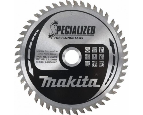 Пильный диск MAKITA 165х 48тх20 дерево (для погружных пил) B-35293 [B-35293]