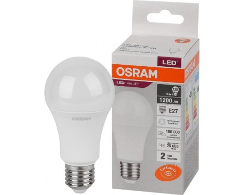 Лампа светодиодная OSRAM LED VALUE cla125 15sw/840 230v e27 10x1 [4058075579156]