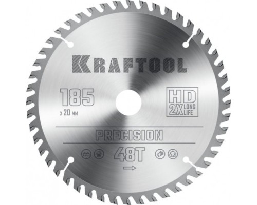 Пильный диск по дереву KRAFTOOL 36952-185-20 PRECISSION 185x20мм 48T