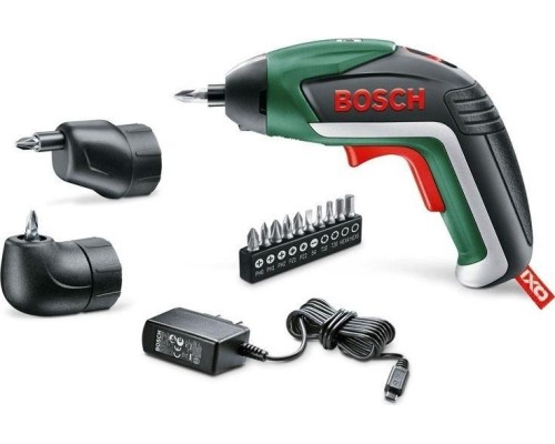 Отвертка аккумуляторная BOSCH IXO Full c угловой и эксцентриковой насадками [06039A8022] Подарочный кейс, 2 насадки