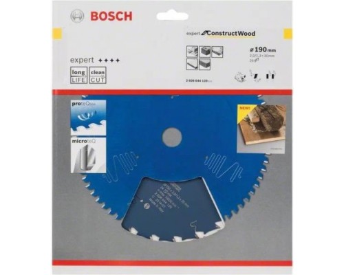 Пильный диск по дереву BOSCH 190х24х30 мм Expert for Construct Wood [2608644139]