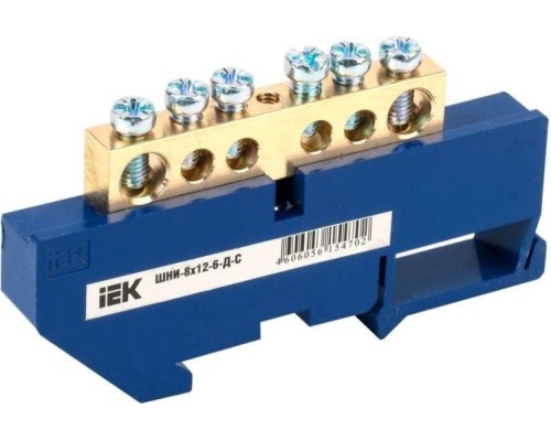 Шина нулевая IEK ШНИ-8х12-6-Д-С на DIN-изол. YNN10-812-6D-K07 Шина нулевая IEK ШНИ-8х12-6-Д-С на DIN-изол. YNN10-812-6D-K07