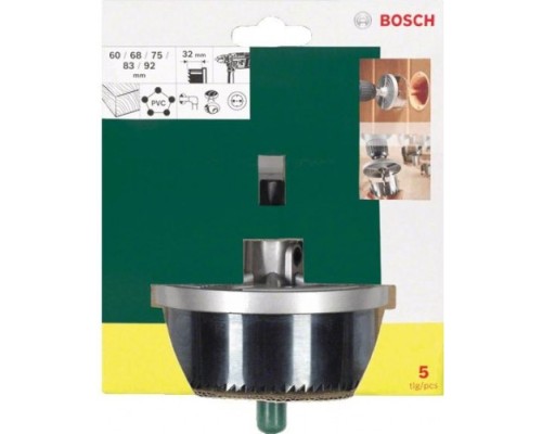 Коронка по дереву BOSCH 60-92 ММ 5шт пильные венцы [2607019451]