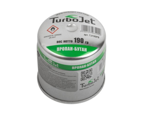 Газовый баллон TURBOJET TJ190BP одноразовый, прокалываемый для пропан-бутан 190гр. [TJ190PB]