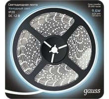 Лента светодиодная GAUSS LED 2835/120-smd 9.6w 12v dc холодный белый (блистер 5 [312000310]