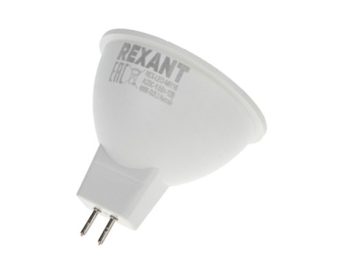 Лампа светодиодная REXANT Рефлектор MR16 9,5Вт 808Лм GU5.3 AC/DC 12B 4000K низковольтная [604-4004]