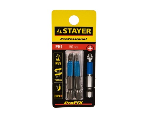 Биты  STAYER PROFI PH №2-50 хвостовик e 1/4