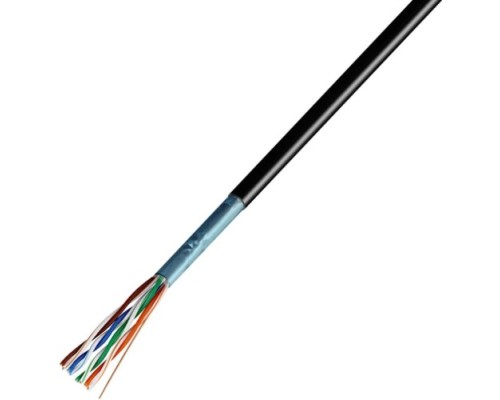 Кабель REXANT F/UTP, CAT 5e, ZH нг(A)-HF, 4PR, 24AWG внешний, черный, 305м [01-0165]