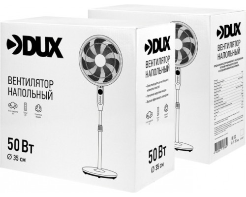 Вентилятор напольный DUX 60-0221 50Вт белый, 7 лопастей, д/у управление купить с доставкой и официальной гарантией