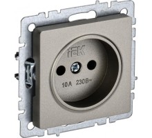 Розетка IEK BRITE РС10-1-0 10а без защ. шторок шампань [BR-R10-10-K37]