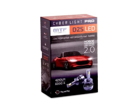 Лампа светодиодная MTF LIGHT серия CYBER LIGHT PRO, D2S, 42V, 35W, 34250lm, 6000k кулер CPD2K6