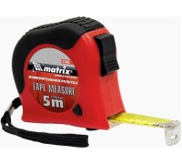 Рулетка MATRIX 5 мх19 мм double fixation, обрезиненный корпус 31056