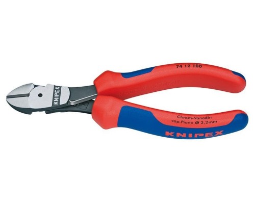 Бокорезы KNIPEX KN-7412180SB особо мощные, пружина, 180 мм, 2-комп. ручки