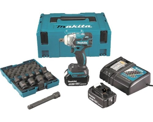 Гайковерт аккумуляторный MAKITA DTW 285 RFJX ударный, бесщеточный [DTW285RFJX]