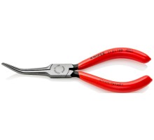 Длинногубцы KNIPEX KN-3121160SB острые, плоские гладкие губки 55 мм 45°, длина 160