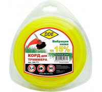 Леска триммерная DDE Classic line (2,4 ммх90 м; круг; желтая) 644-771