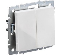 Выключатель проходной IEK BRITE ВС10-2-6-БрБ 2-клавишный 10А белый BR-V22-0-10-K01
