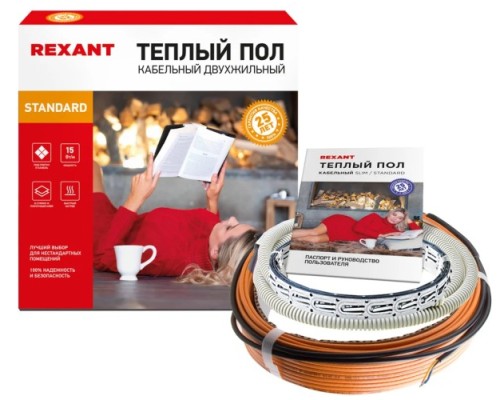 Нагревательный кабель REXANT Standard RND -160-2400 (в стяжку) двухжильный [51-0522-3]