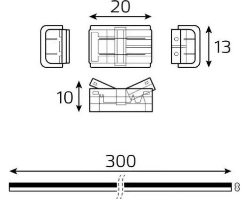 Набор коннекторов GAUSS BT401 basic : 2 клипсы, провод 30мм, 8-10 мм, ip20