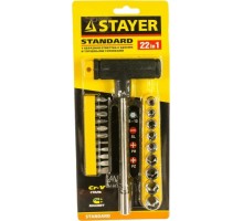 Отвертка с T-образной ручкой STAYER T-Max-20 с насадками, 20 предметов 2540-H20