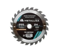 Пильный диск по дереву METALLICA Optima 255x30/25,4 мм 24 зуба, Т=3,0 мм продольный 902882