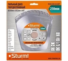 Пильный диск по дереву Sturm 9020-250-32-60T 250x32x60 зубов, переходное кольцо 30 мм