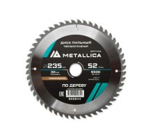 Пильный диск по дереву METALLICA Optima 235x30 мм 52 зуба, Т=2,6 мм поперечный [902844]