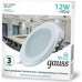 Потолочный светодиодный светильник GAUSS Glass круг12w 990lm 4000k с дек стеклом led [947111212]