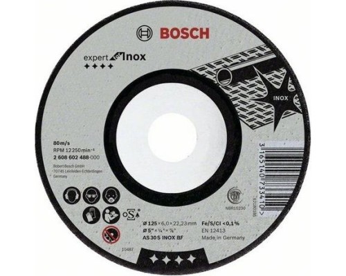 Шлифовальный круг по нержавеющей стали BOSCH 230х6х22 мм AS 30 S INOX BF Expert for Inox [2608600541]