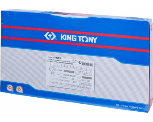 Набор головок 1/2" KING TONY 4542CR, 42 предмета