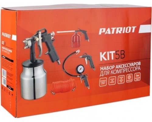 Набор пневмоинструмента PATRIOT KIT 5В 5 предметов, быстросъем [830901055]