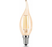 Лампа светодиодная GAUSS Свеча filament на ветру 5w 400lm 2700к е14 golden led [104801005]