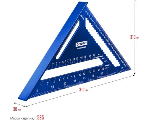 Угольник ЗУБР Кровельщик универсальный, 300 мм, 5-в-1 [34391-30]