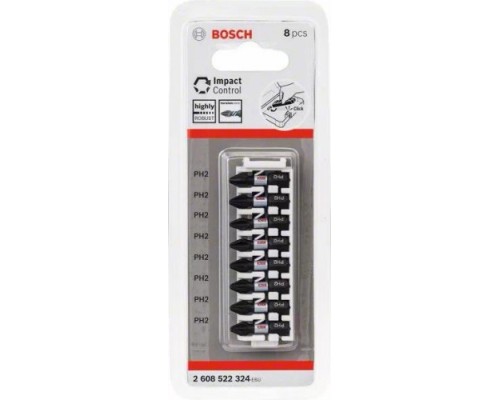 Кассета бит BOSCH Pick and Click IMPACT 25 мм 8 предметов PH2 [2608522324]