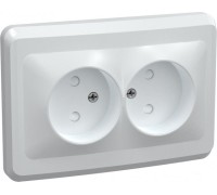 Розетка IEK Вега РС12-2 2-м сп без заземл. контакта 10а ERV20-K01-10-DM