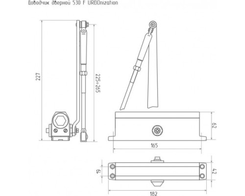 Доводчик дверной НОРА-М 530F URBOnization с фиксацией 