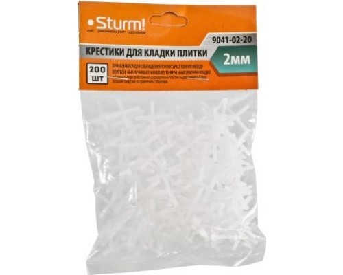 Крестики для плитки STURM 9041-02-20 2мм, 200шт. Крестики для плитки STURM 9041-02-20 2мм, 200шт.