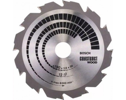 Пильный диск по дереву BOSCH 190х12х30/12 Construct Wood ood [2608640633]