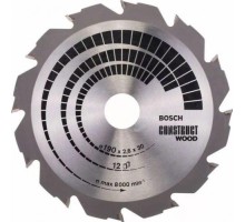 Пильный диск по дереву BOSCH 190х12х30/12 Construct Wood ood  2608640633