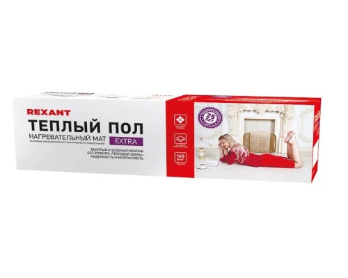 Мат нагревательный REXANT 51-0524 Extra, площадь12,0 м2, 1920Bт, двухжильный