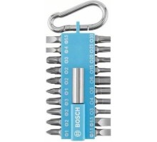 Набор бит BOSCH DIY 20 бит + держатель с карабином светло-синий 2607002822