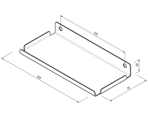 Полка для хранения EMBODIMENT EMB-TB-SH-150x70-B металлическая, настенная, черная