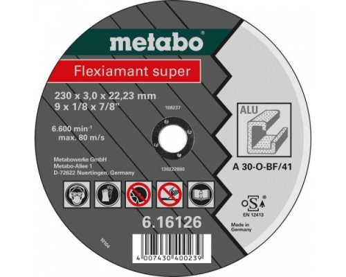 Отрезной круг по металлу METABO 125x2,5x22,23 мм ALU Flexiamant S [616752000]