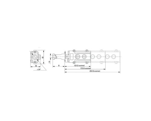 Пульт кнопочный REXANT 36-9212 ПK-6 на 6 кнопок IP54