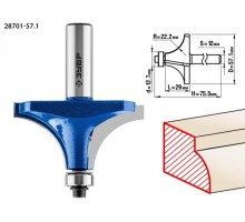 Фреза по дереву ЗУБР ПРОФЕССИОНАЛ 57,1x27мм, радиус 22мм, кромочная калевочная №1 28701-57.1